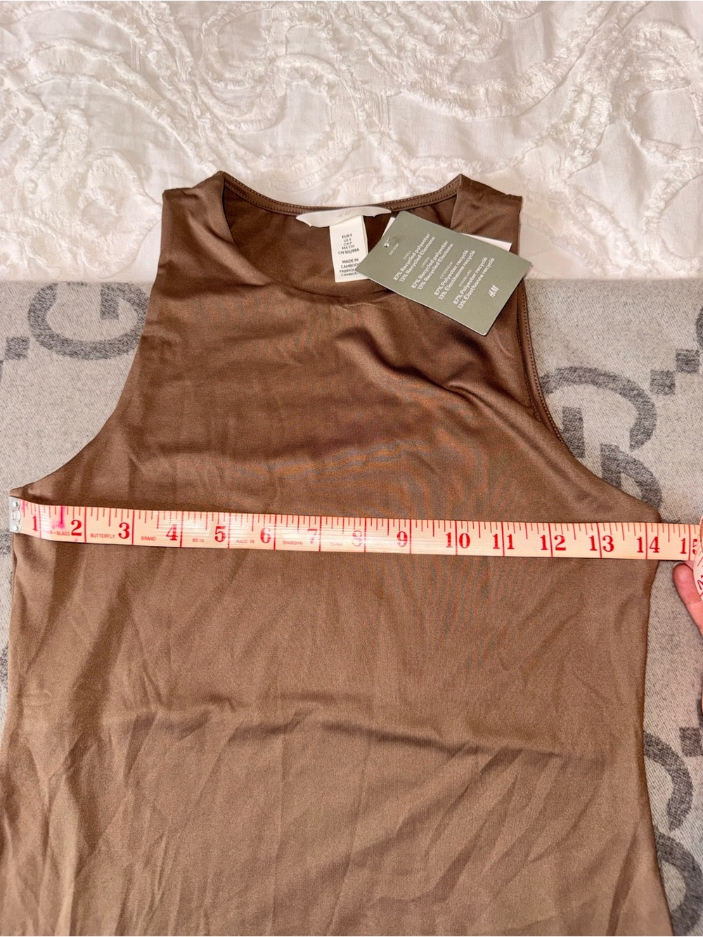 NWT H&M Brown/Beige Sleeveless One-Piece Bodysuit - Picture 4 of 7